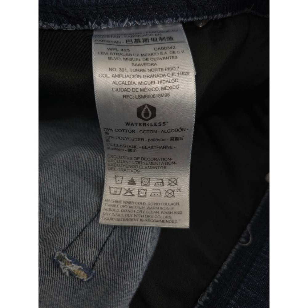 Levis Totally Shaping Pull On Skinny Dark Wash Blue Stretch Jeans Womens 16S - Picture 8 of 9